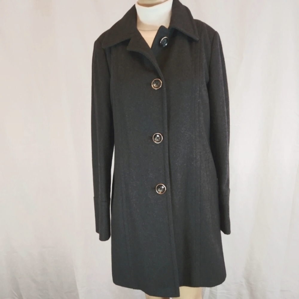 St. John's Bay Wool Coat Gray Small 6